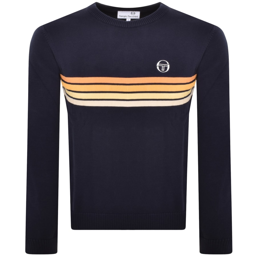 Sergio Tacchini Crew Neck Knit Jumper Navy male Medium